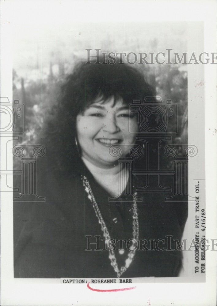 1989 Press Photo Comedian Roseanne Barr - Historic Images