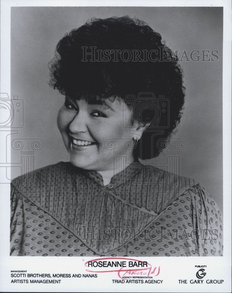 1992 Press Photo Comedian Roseanne Barr Arnold - Historic Images