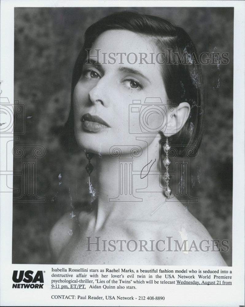 1991 Press Photo Isabella Rosselini  in &quot;Lies of the Twins&quot; - Historic Images