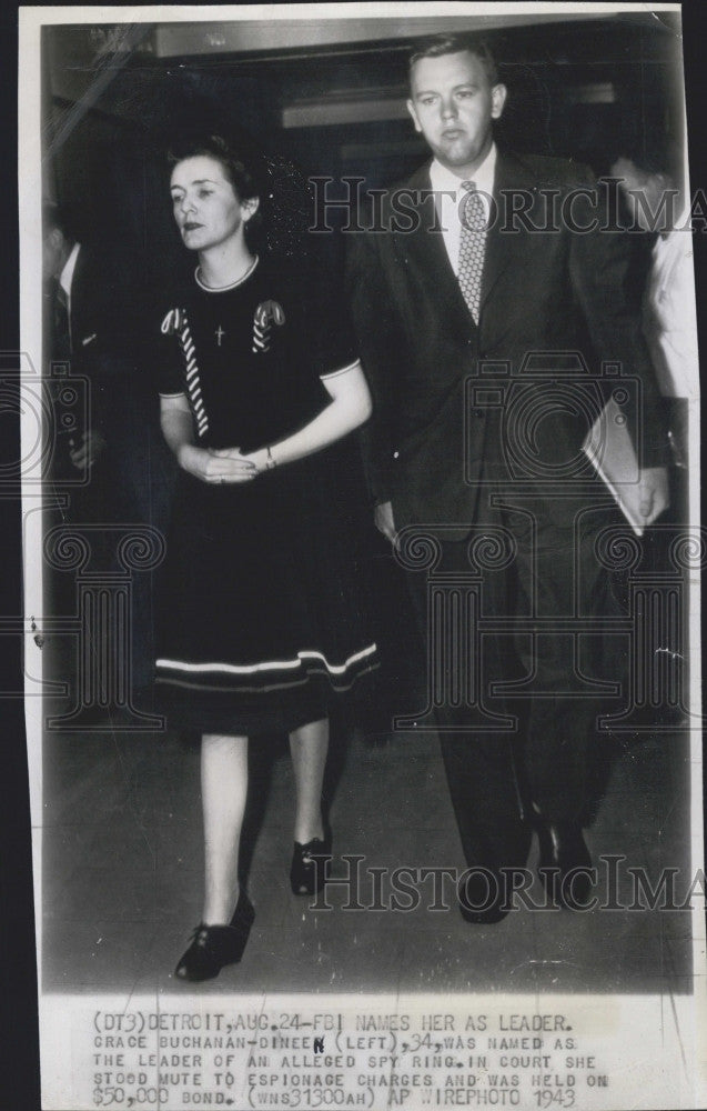 1943 Press Photo Leader of Nazi Germany Spy Ring Grace Buchanan Dineen - Historic Images
