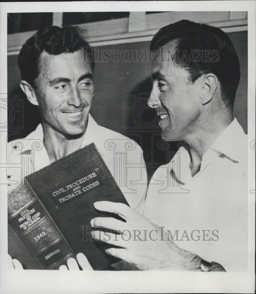 1953 Press Photo Charles and George Finn attached a C-97 Aircraft - Historic Images