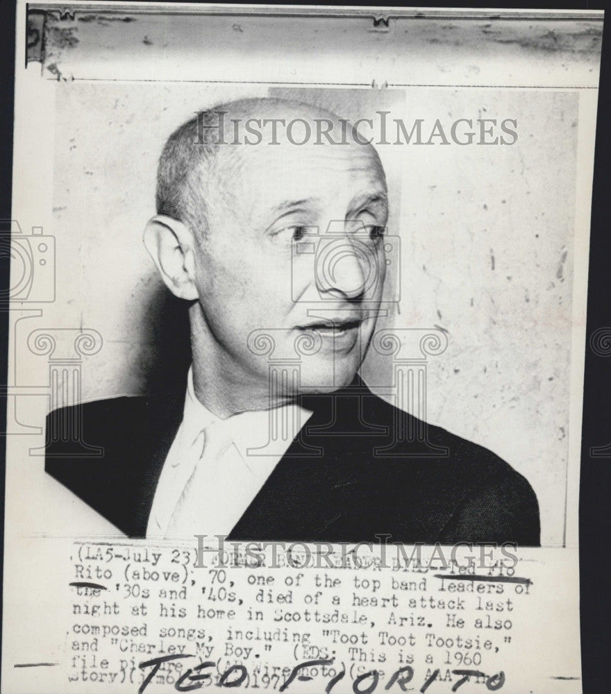 1971 Press Photo Ted Fio Rito,top band leader dies at  home - Historic Images