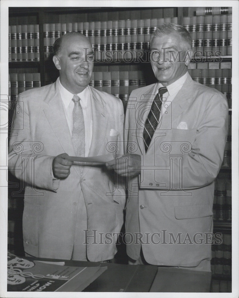 1956 Press Photo  Atty Gen George Fingold &amp; Dr Lendon Snedeker - Historic Images