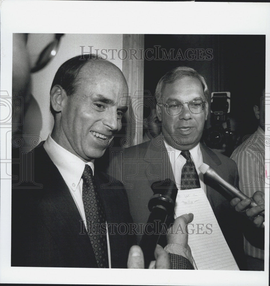 1997 Press Photo House Speaker Finneran Mayor Mennino Meet Press At State House - Historic Images