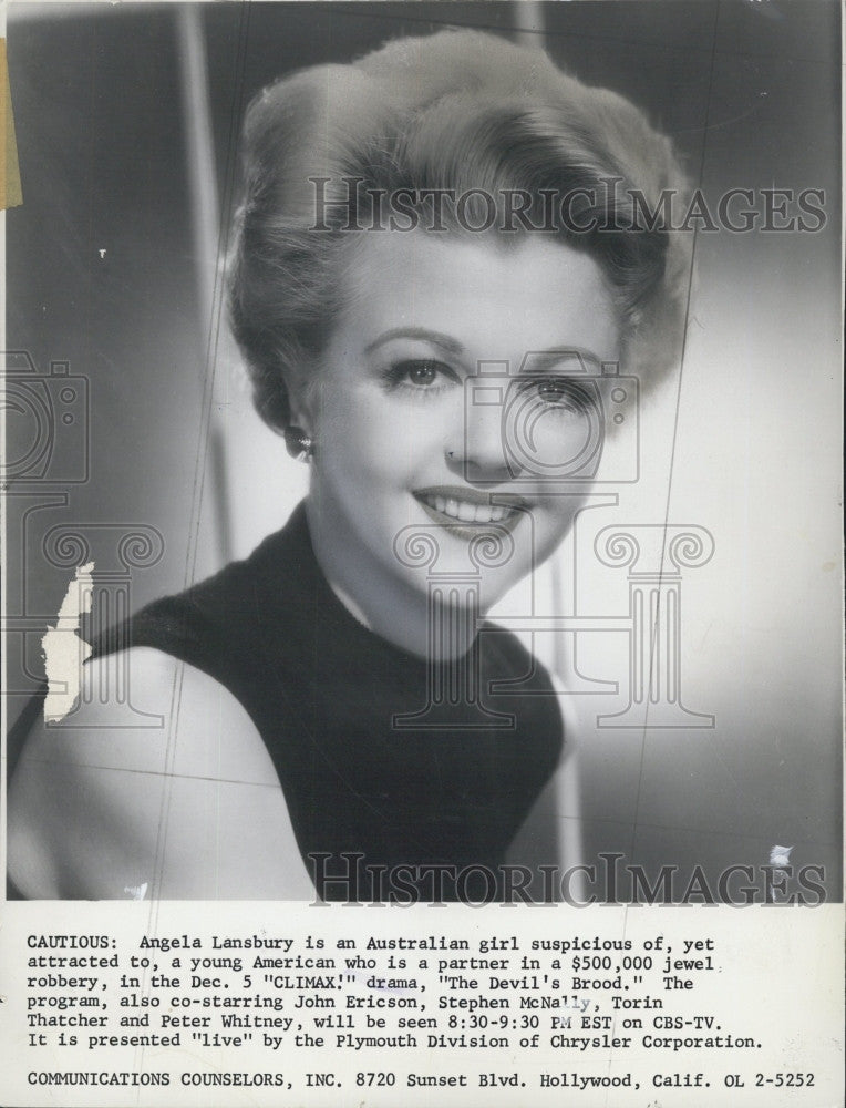 1957 Press Photo Angela Lansbury in &quot;The Devils Brood&quot; - Historic Images