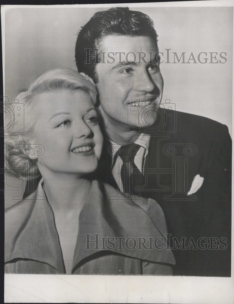 1949 Press Photo Angela Lansbury and Peter Shaw to Wed in London&#39;s Bow Church - Historic Images