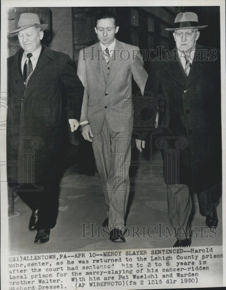 1950 Press Photo Mercy Slayer Harold Mohr Sentenced - Historic Images