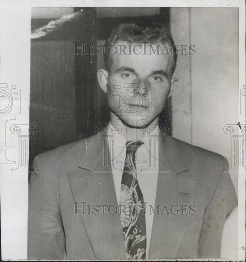 1955 Press Photo Steve Schermann witnessed for Patterson killing. - Historic Images