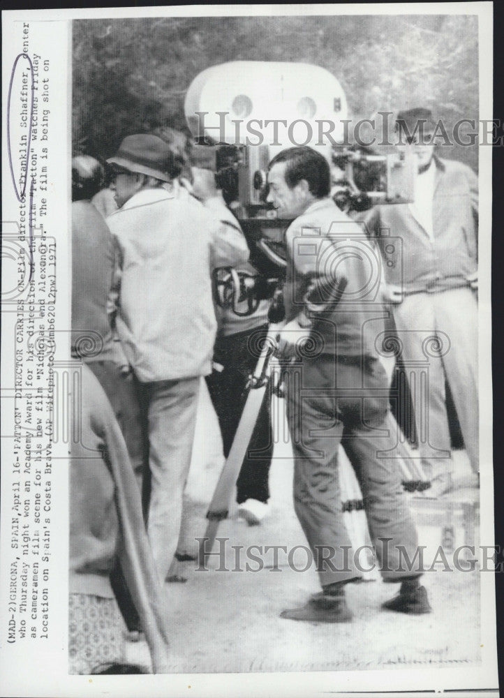 1971 Press Photo Film Director Franklin Schaffner on Set &quot;Patton&quot; Film - Historic Images