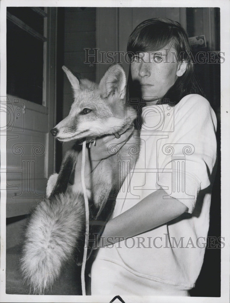 1964 Press Photo Jody Ann Mullen, Girl Who Captured Tamed Fox - Historic Images