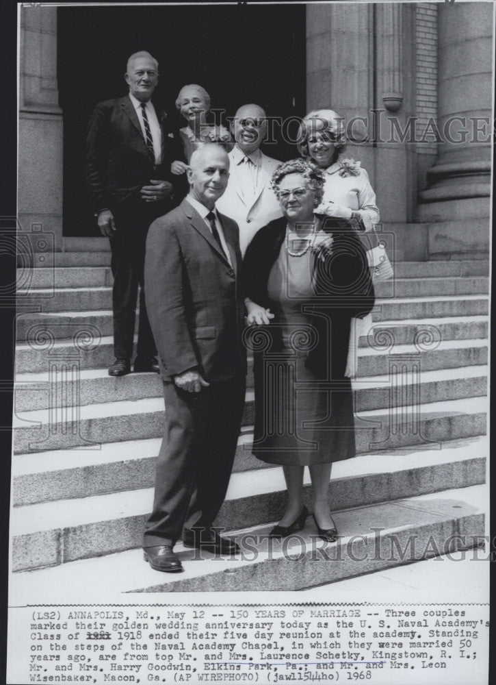 1968 Press Photo 3 Couples Celebrate 50th Anniversary Schetcksy, Goodwin&#39;s - Historic Images