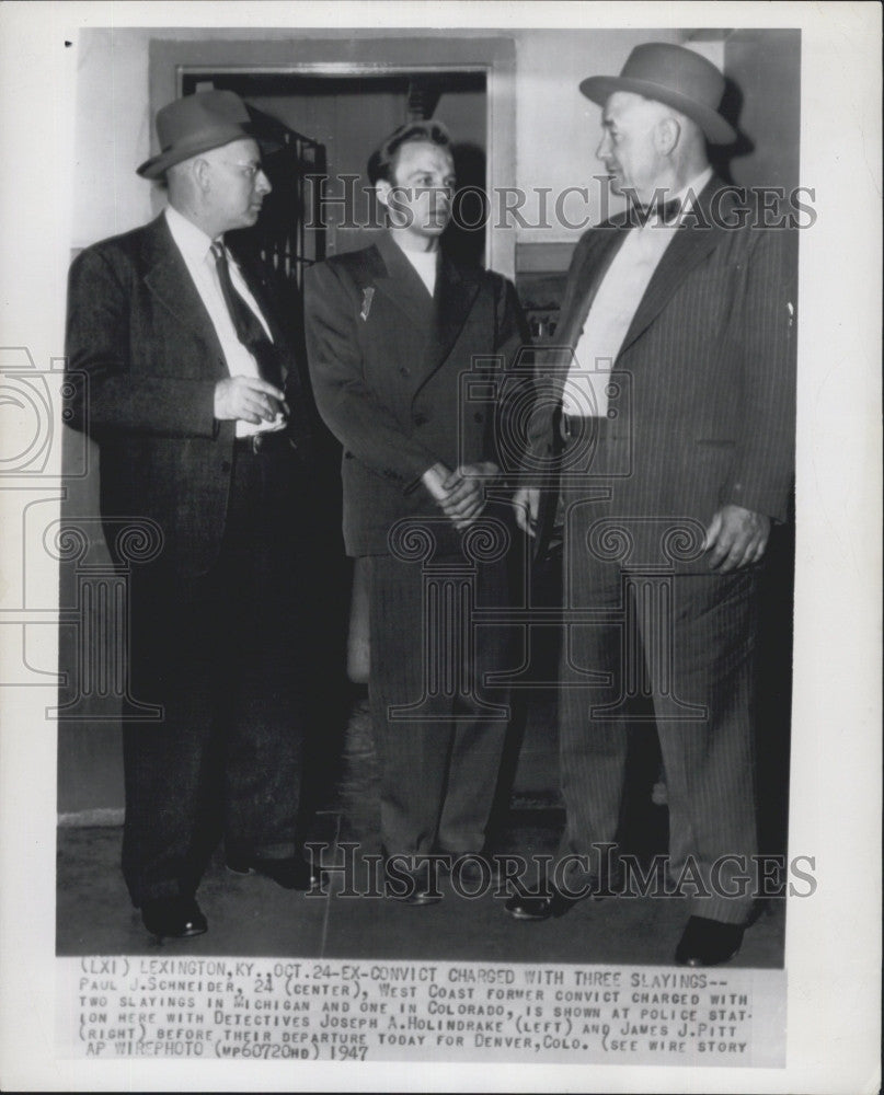 1947 Press Photo Paul Scheinder Convicted of 3 Murders 2 in Michigan &amp; 1 in Col - Historic Images