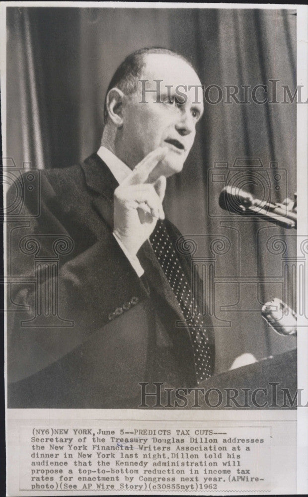 1962 Press Photo Sec of the Treasury, Douglas Dillon - Historic Images