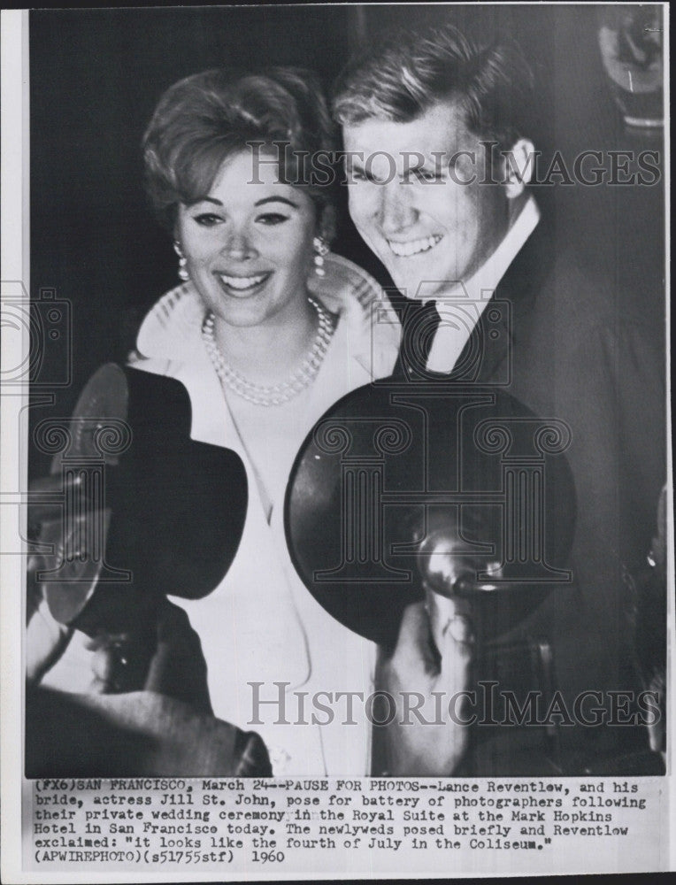 1960 Press Photo Millionaire Heir Lance Reventlow Actress Jill St. John Wedding - Historic Images