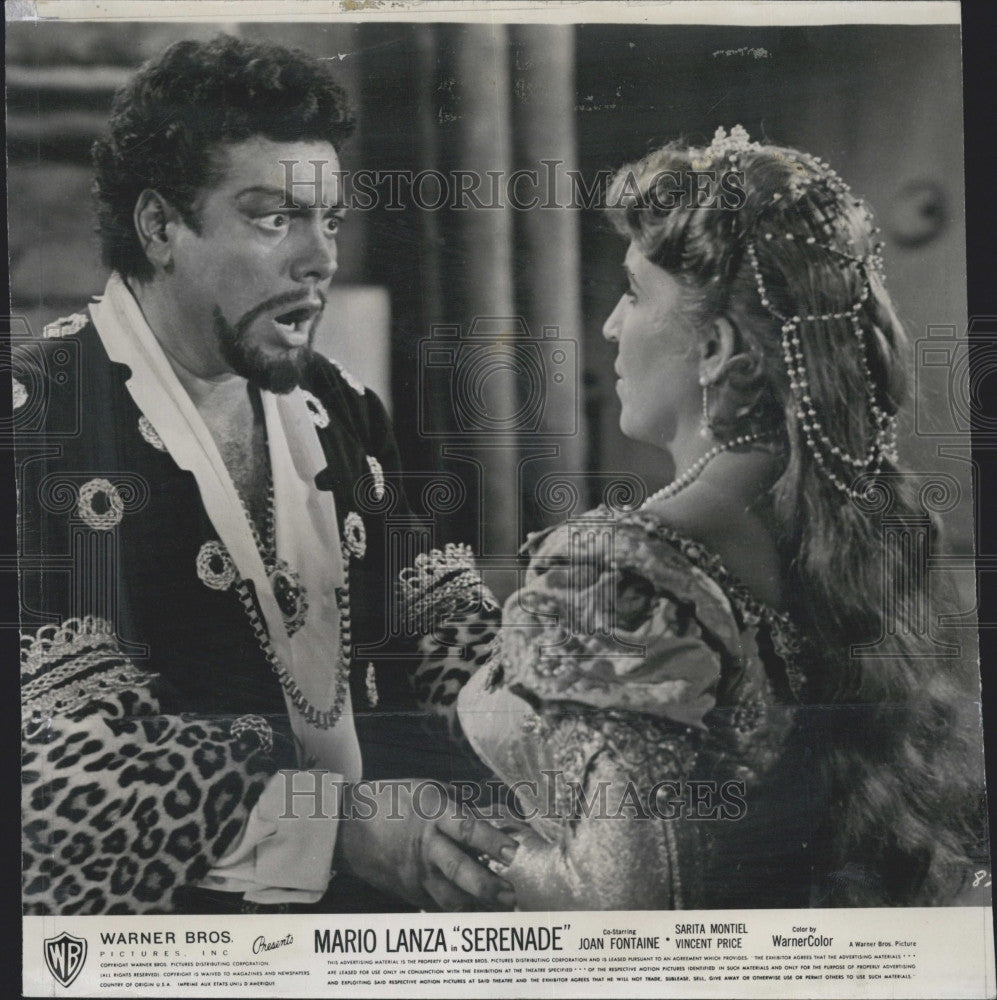 Press Photo Singer Mario Lanza, Licia Albanese in &quot;Serenade&quot; - Historic Images