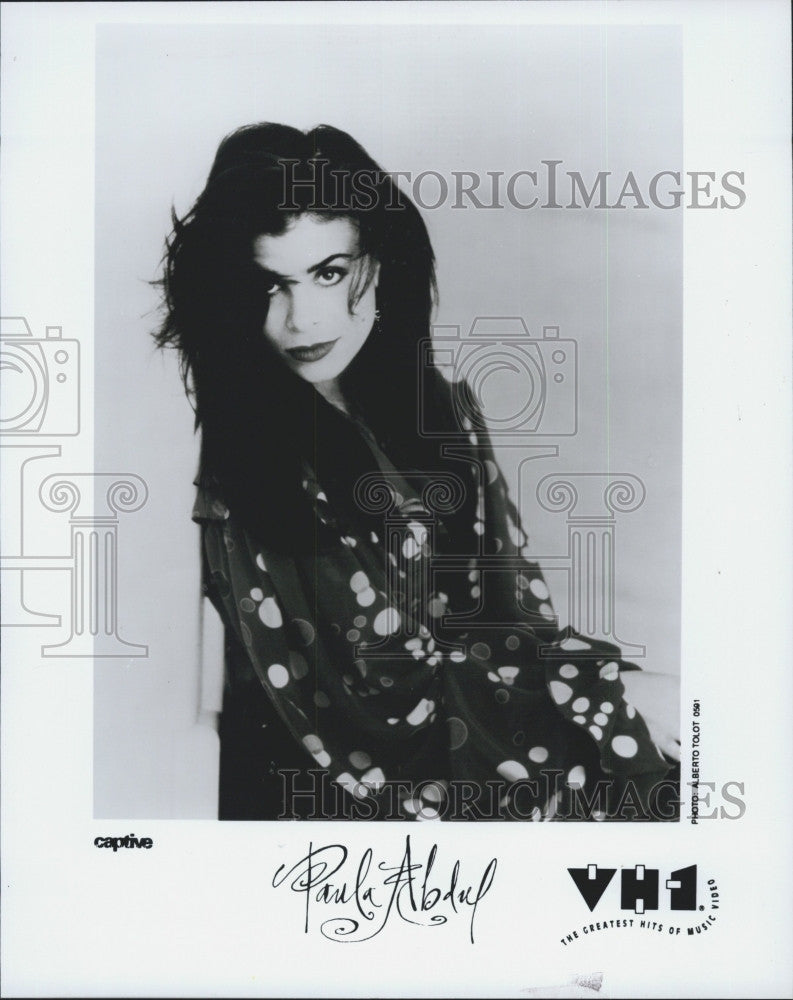 1991 Press Photo Musician, Paula Abdul on VH1 - Historic Images