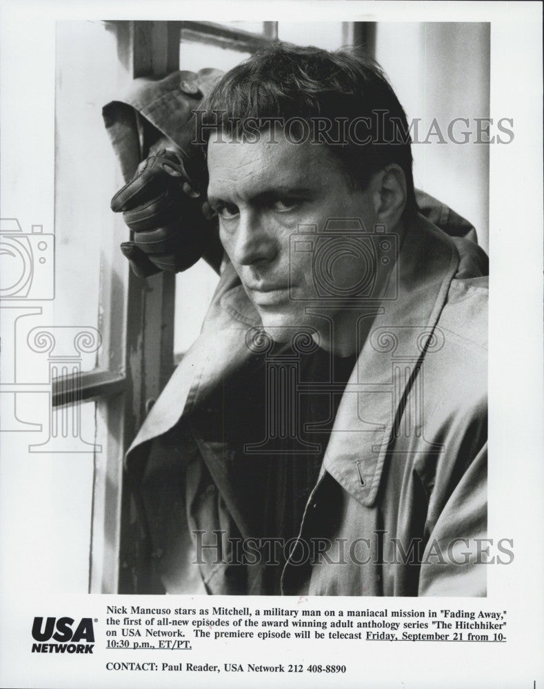 1985 Press Photo Actor Nick Mancuso In Episode Fading Away onThe Hitchhiker - Historic Images