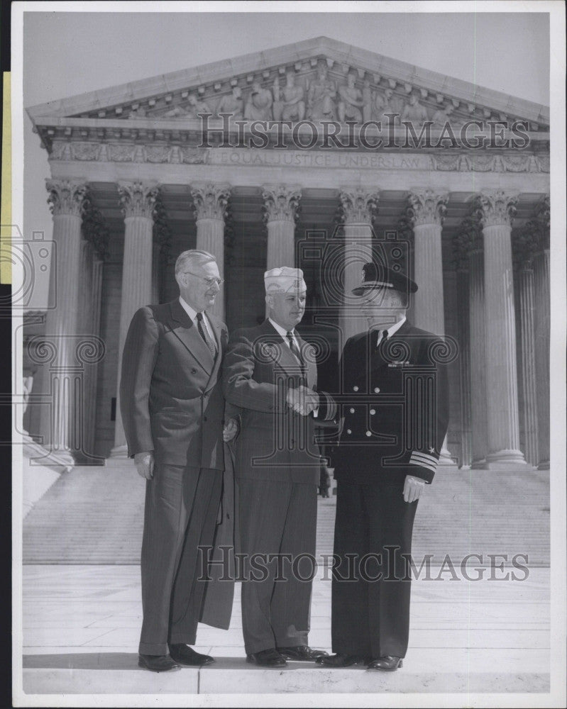 1955 Press Photo JP Swift, Navy Cmdr FL Forshee &amp; Ephraim Martin - Historic Images