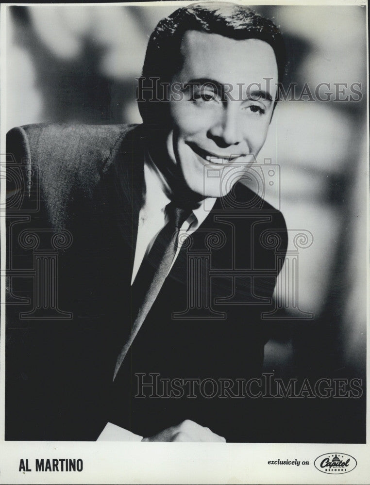 1965 Press Photo Italian American Baritone Al Martino Capitol Records - Historic Images