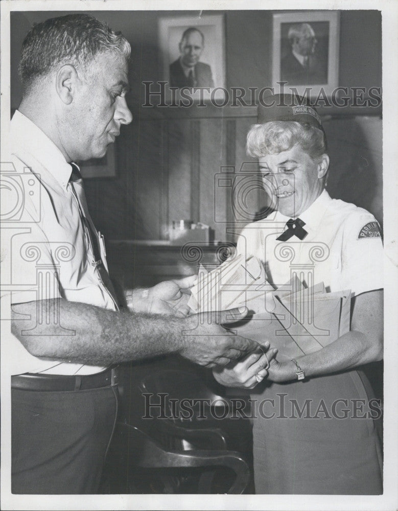 1968 Press Photo James Marshall &amp; meter maid Mary Martin - Historic Images