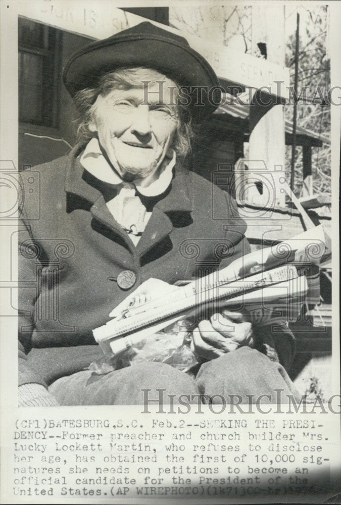 1976 Press Photo Former preacher Mrs Lucky Lockett Martin,political candidate - Historic Images