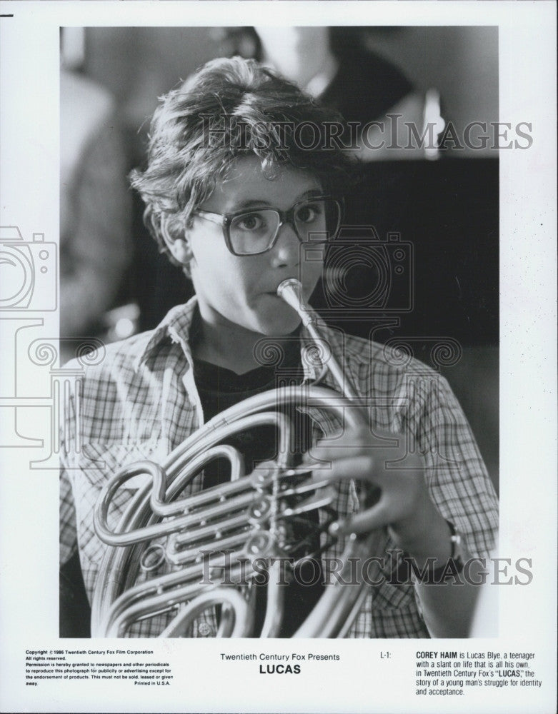 1986 Press Photo Actor Corey Haim Starring In Teen Tragic Comedy Film &quot;Lucas&quot; - Historic Images