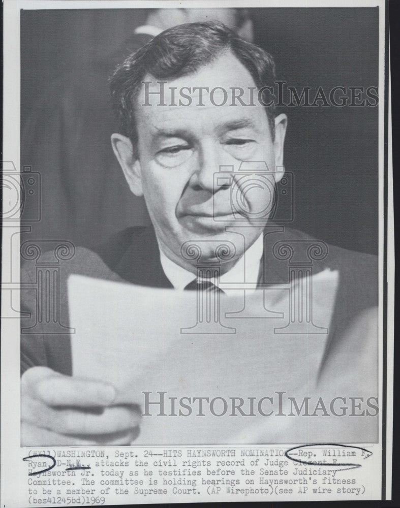 1969 Press Photo Representative  William F. Ryan - Historic Images