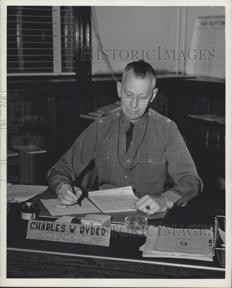 1941 Press Photo Col Charles W Ryder, Chief of Staff, VI Army Corps New England - Historic Images