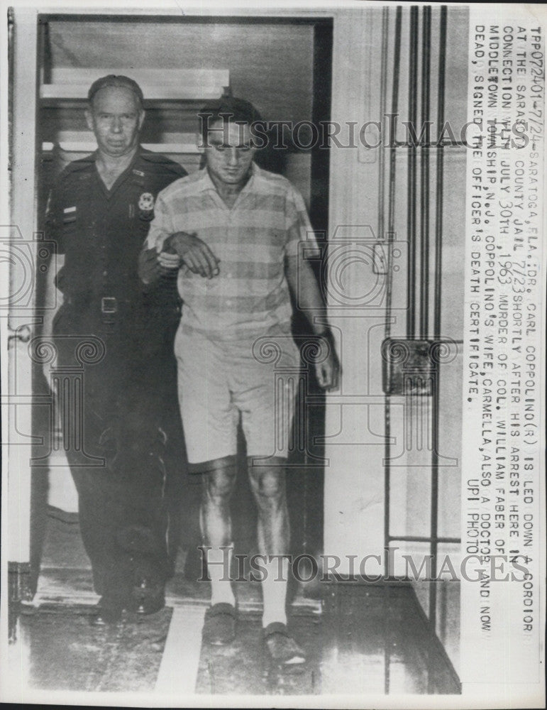 1966 Press Photo Carl Coppolino at the County Jail for Murder - Historic Images