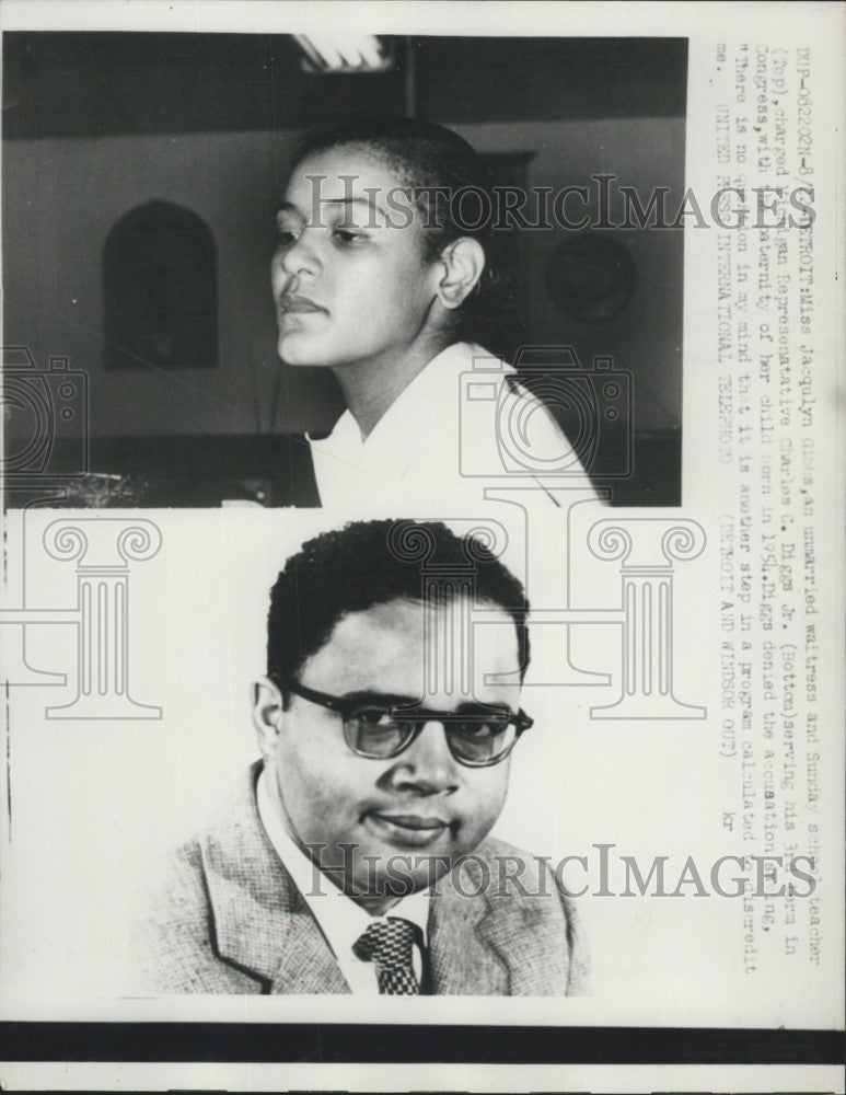 1959 Press Photo Jacqulyn Gibbs charged Rep. Charles Diggs Jr. with paternity - Historic Images