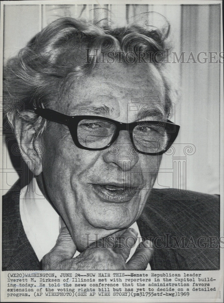 1969 Press Photo Senator Everett Dirksen of Ill. - Historic Images