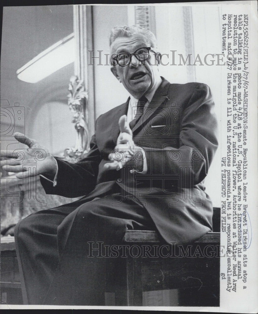 1967 Press Photo Senator Everett Dirksen of Ill. - Historic Images