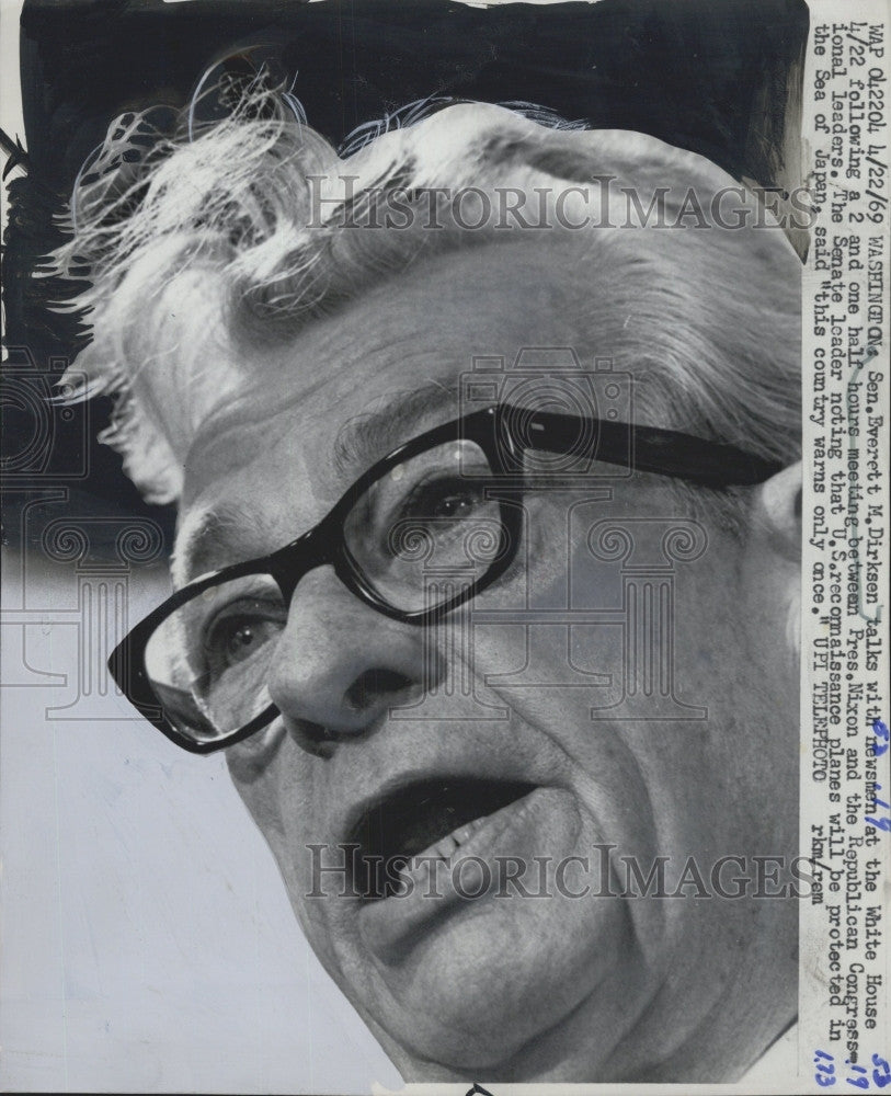 Senator Everett Dirksen of Ill. Senate Rep leader 1969 Vintage Press ...