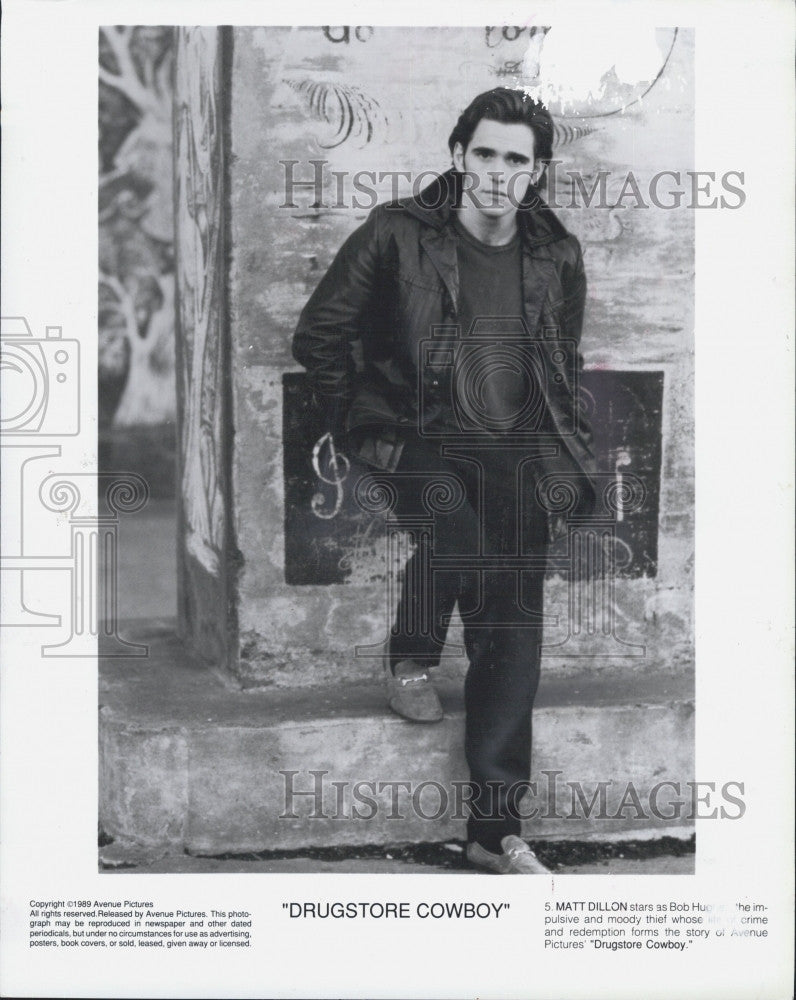 1989 Press Photo Matt Dillon Stars In &quot;Drugstore Cowboy&quot; - Historic Images