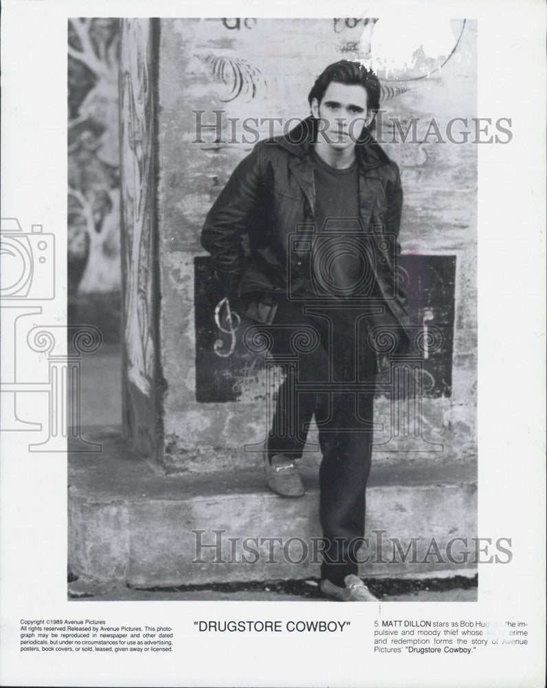 1989 Press Photo Matt Dillon Stars In "Drugstore Cowboy" - Historic Images