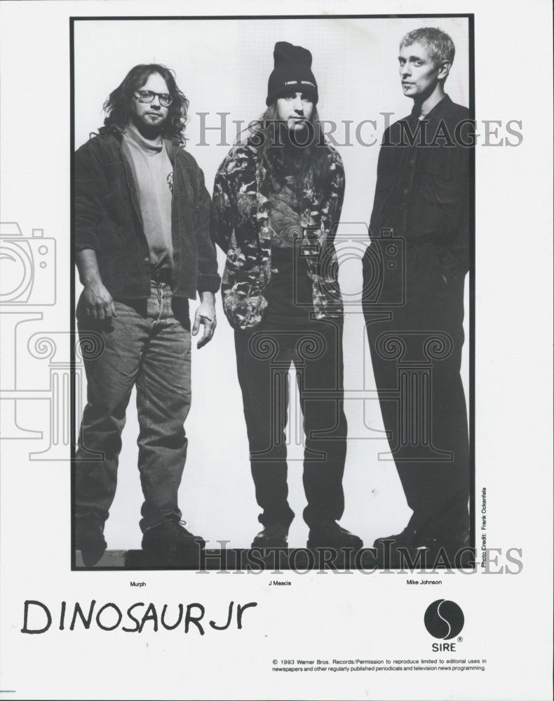 1993 Press Photo Band &quot;Dinosaurs Jr&quot; Murph, J Maccia, Mike Johnson - Historic Images