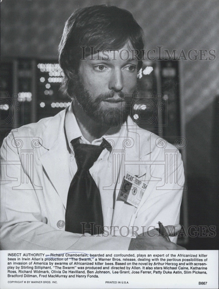 1978 Press Photo Richard Chamberlain Stars in &quot;The Swarm&quot; - Historic Images