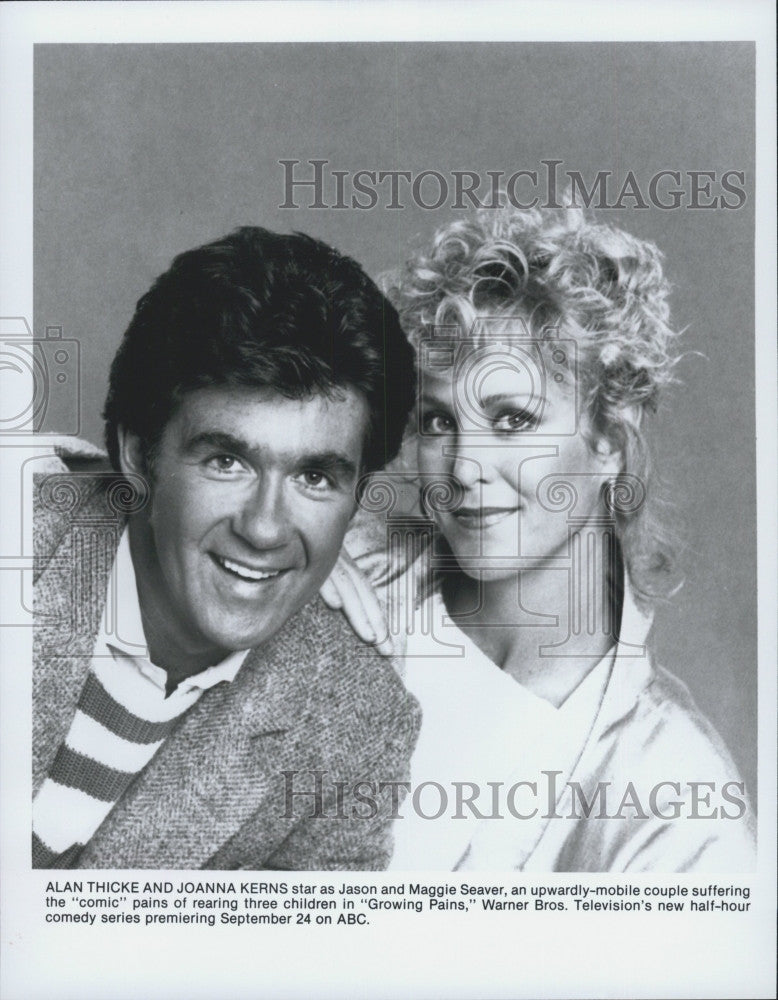 1986 Press Photo Alan Thicke, Joanna Kerns &quot;Growing Pains&quot; - Historic Images