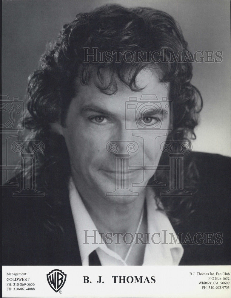 Press Photo B.J. Thomas, n American pop, country and Christian singer. - Historic Images