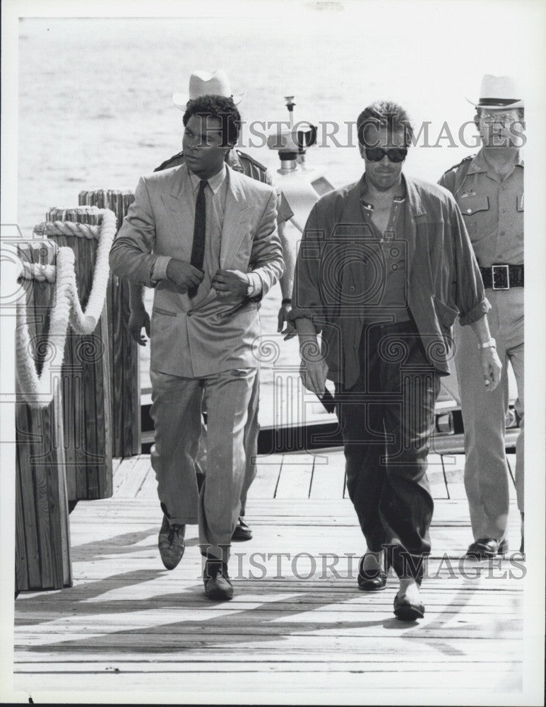 1986 Press Photo Actor Philip Michael Thomas Don Johnson TV Show Miami Vice - Historic Images