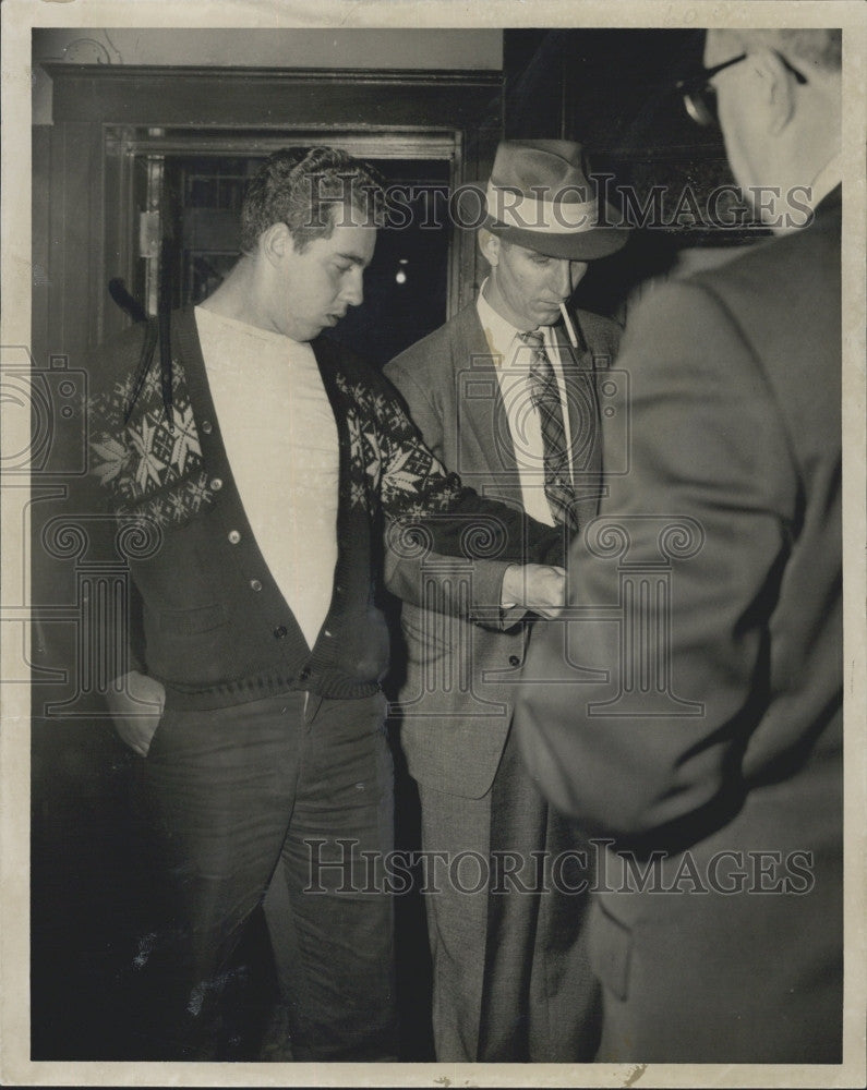 1958 Press Photo Joseph Cordeau, Edward Clemens Held on Murder Suspicions - Historic Images