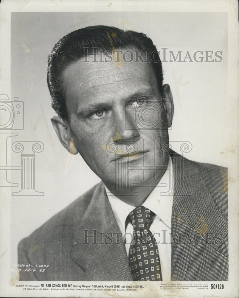 1963 Press Photo Wendell Corey in &quot;No Sad Songs for Me&quot; - Historic Images