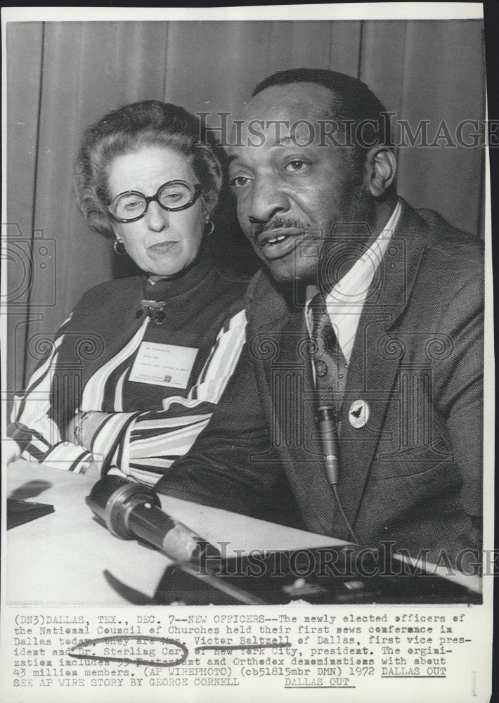 1972 Press Photo National Council of Churhces Victor Baltzell Dr Sterling Cary - Historic Images