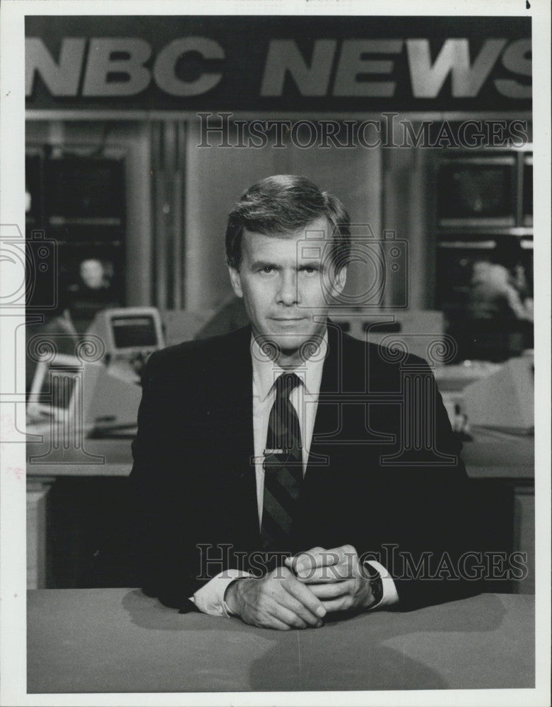 1987 Press Photo Anchor NBC Nightly News Tom Brokaw - Historic Images