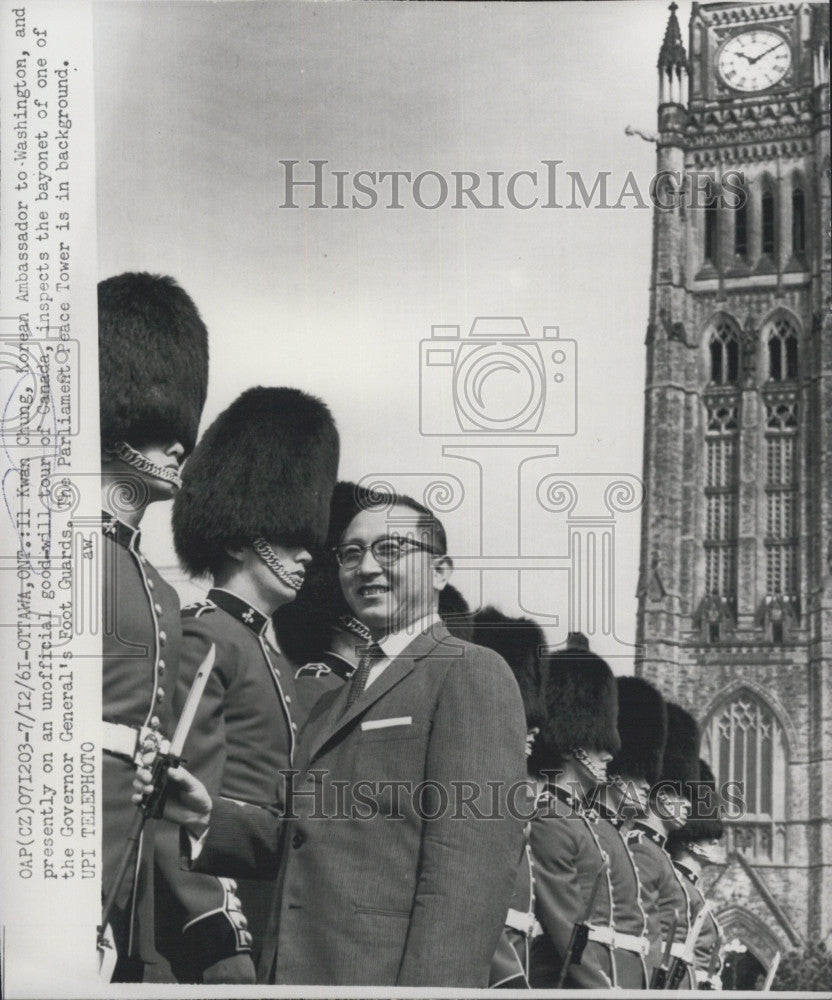 1961 Press Photo Kwan Chung, Korean Ambassador to Washington - Historic Images