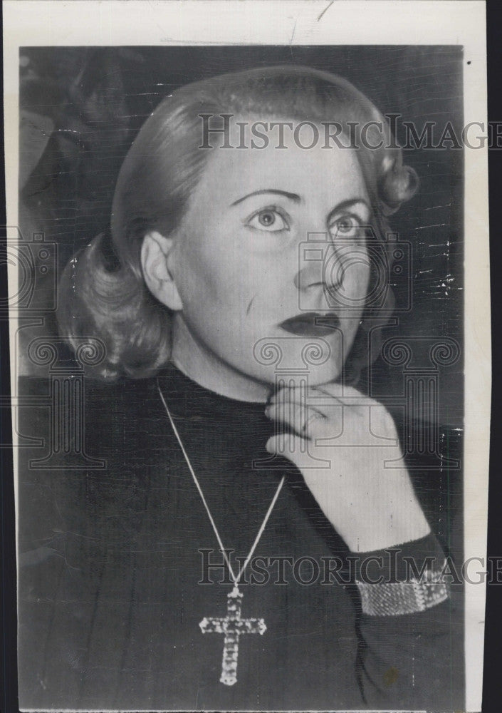 1949 Press Photo Duchess of Segovia, former opera singer &quot;Carlotta Tiedeman - Historic Images