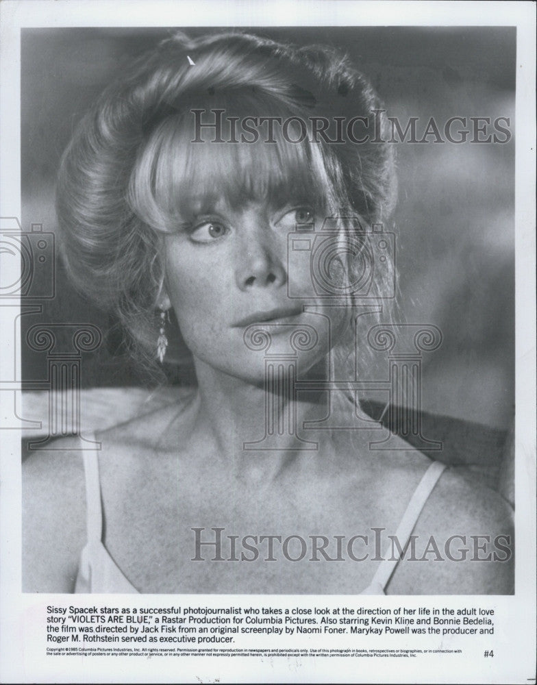 1986 Press Photo actress Sissy Spacek starring in &quot;Violets Are Blue&quot; - Historic Images