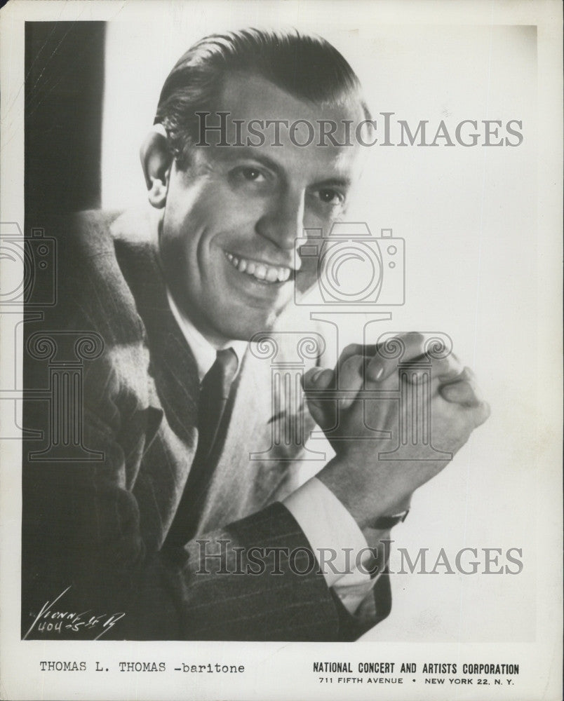 1952 Press Photo Baritone Thomas L. Thomas - Historic Images