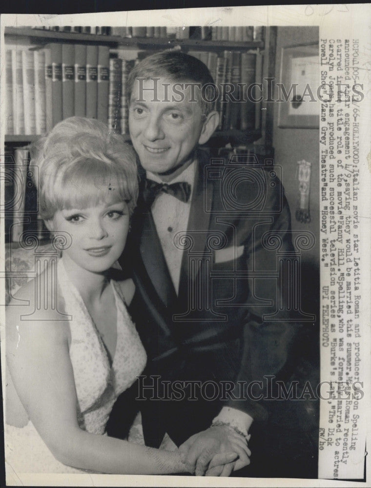 1966 Press Photo Letitia Roman, producer Aaron Spelling - Historic Images