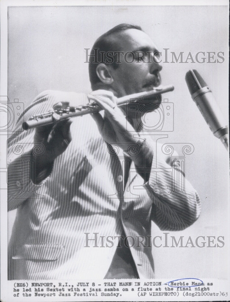 1963 Press Photo Herbie Mann  American jazz flutist.played tenor saxophone. - Historic Images